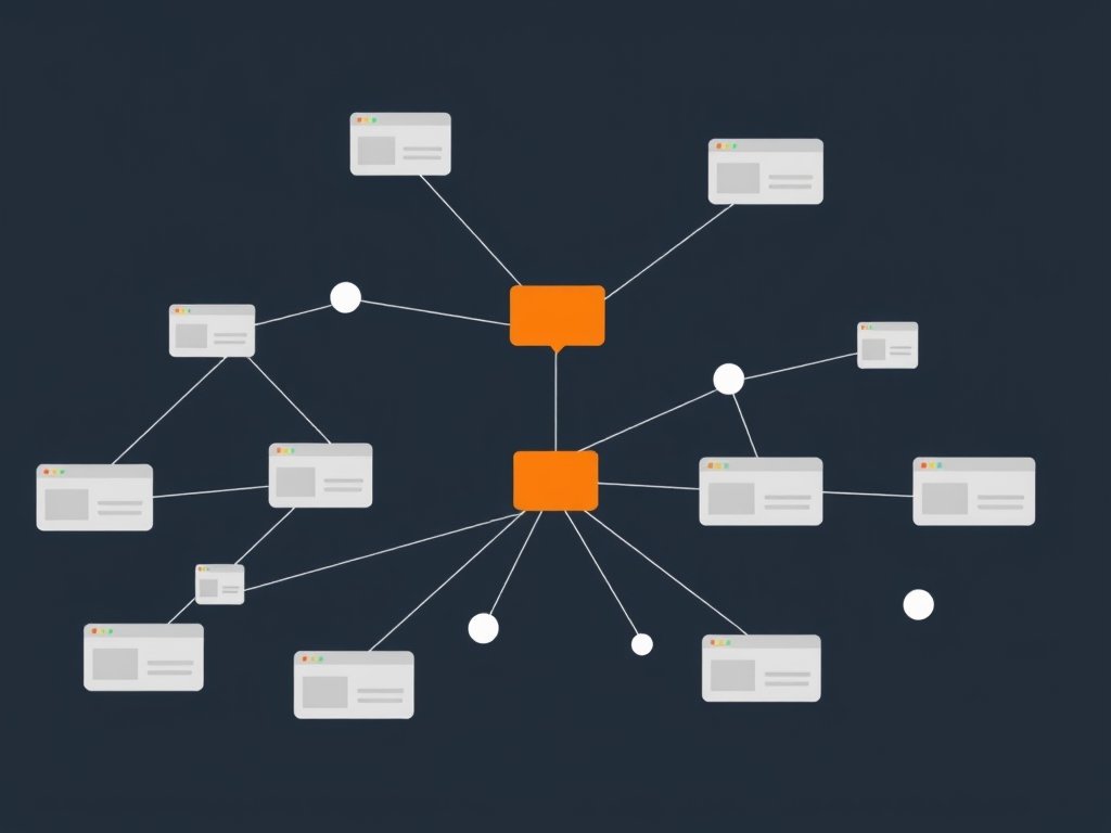 Abstract netwerkdiagram met een prominente losgekoppelde node op een donkere achtergrond.
